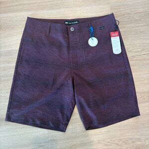 ** Travis Mathew NWT Maroon Heathered Prestige Performance shorts Size 32